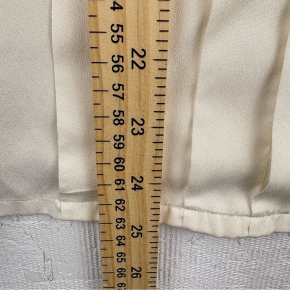 VTG Ann Chabrol Elegant Cream Pleated Button Down Shirt Women’s Sz 12 - Picture 9 of 9